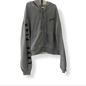 Grey PINK Victoria’s Secret Zip-up